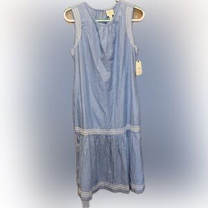 St. John's Bay Blue Dress with White Details 100% cotton!‎